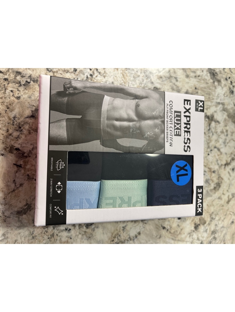 Express Luxe Comfort Fit Fly Front Boxer Briefs 3-Pack XL
